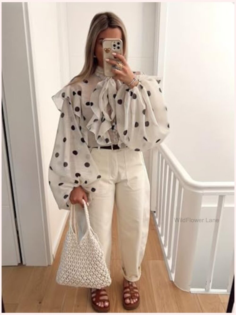 Ruffled Tie Neck Balloon Sleeve Blouse Sheer Vintage Chic Going Out Top - Picture 5 of 6